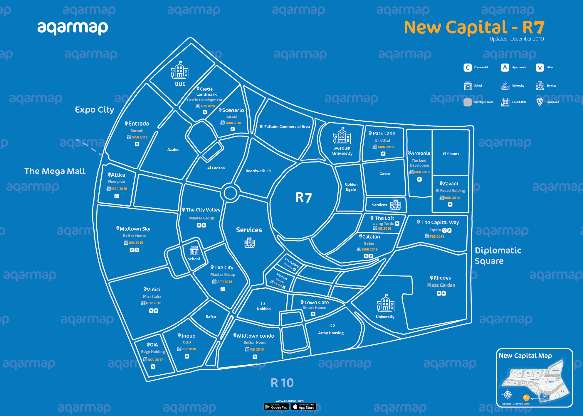 Compound R7 The Map of the R7 District in New Capital | Aqarmap Blog